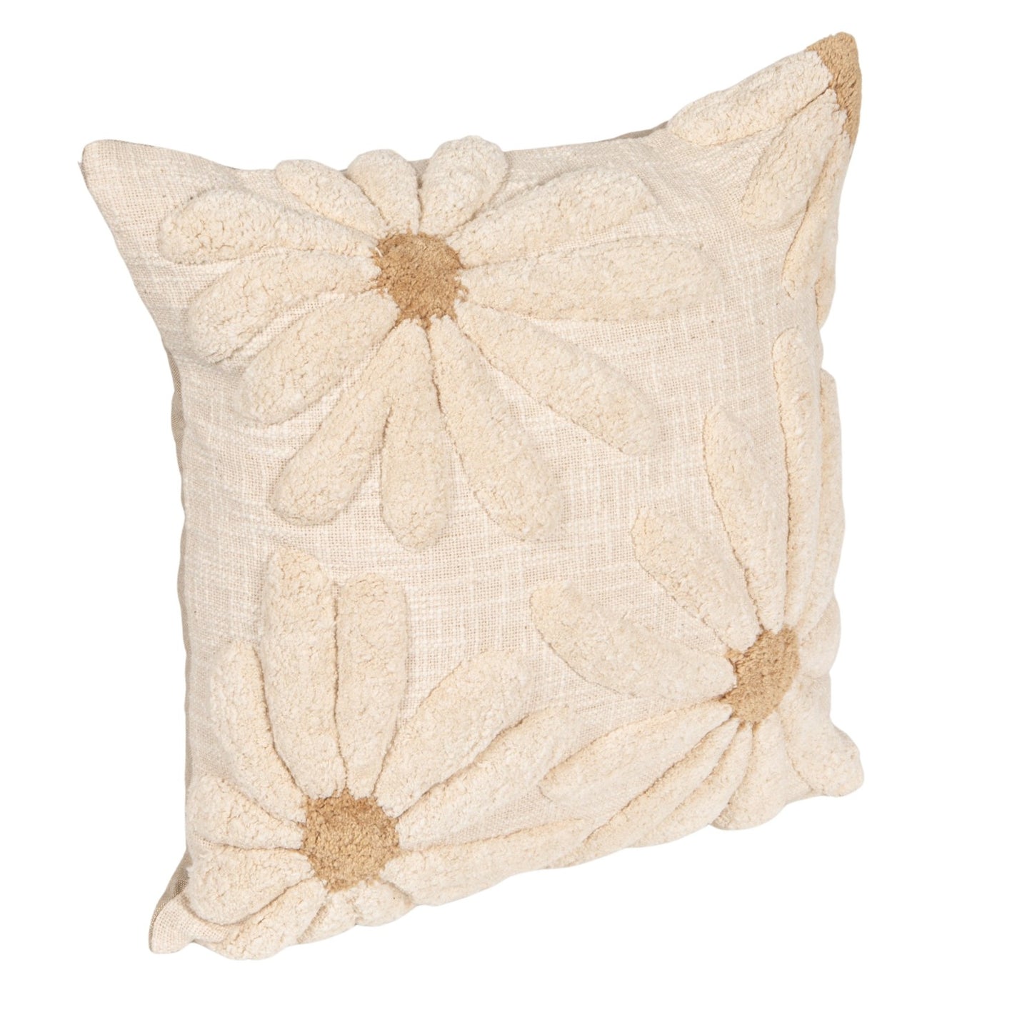 Tufted Flowers Pillow - 18" Square