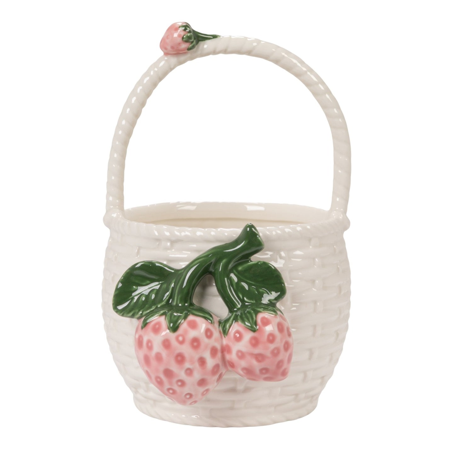 Strawberry Stoneware Basket