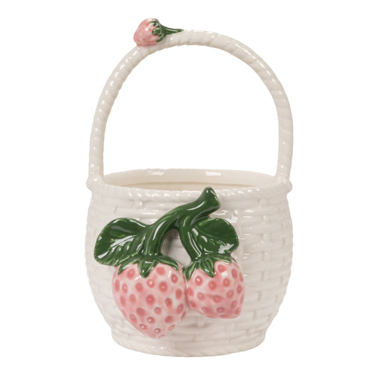 Strawberry Stoneware Basket