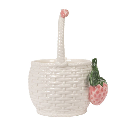 Strawberry Stoneware Basket