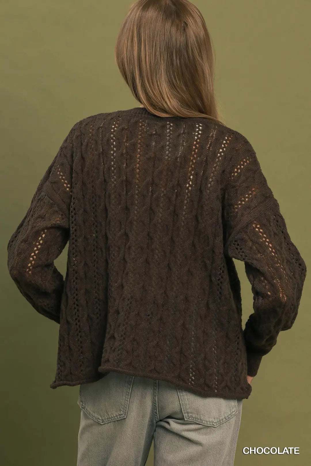 Cable Knit Henley Sweater