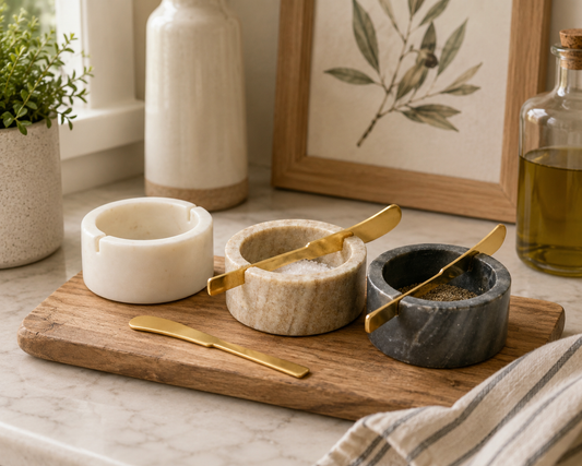 Marble Bowl / Knife Set