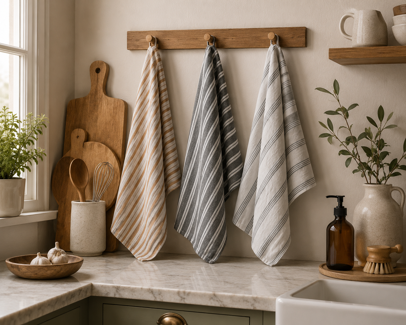 Striped Woven Tea Towel
