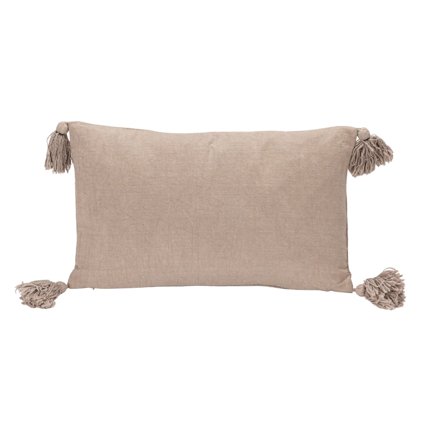 Embroidered Flower Lumbar Pillow