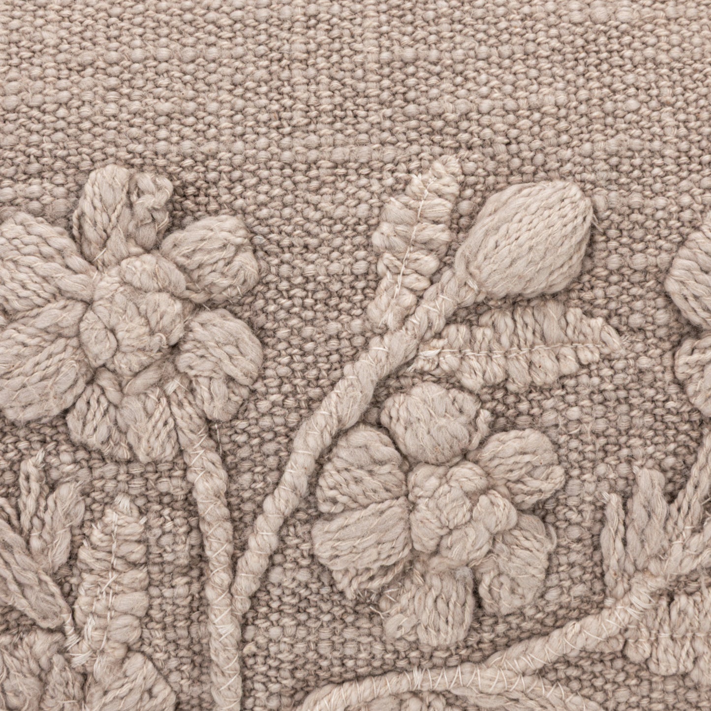 Embroidered Flower Lumbar Pillow