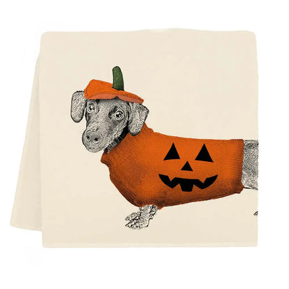 Halloween Dachschund Tea Towel