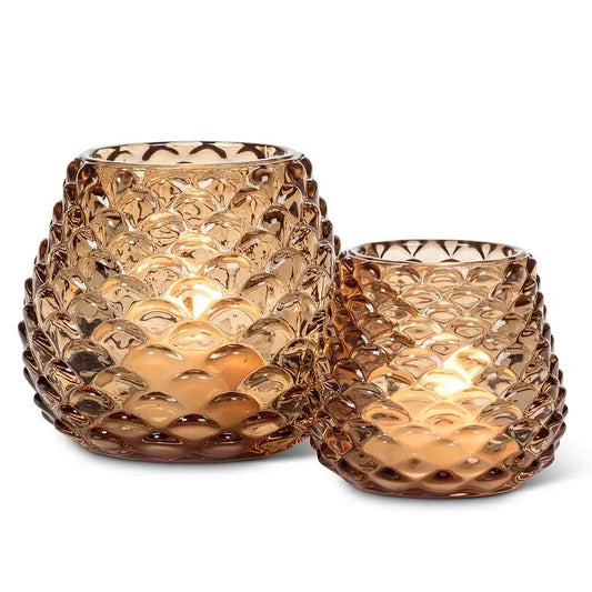 Amber Pinecone Votive