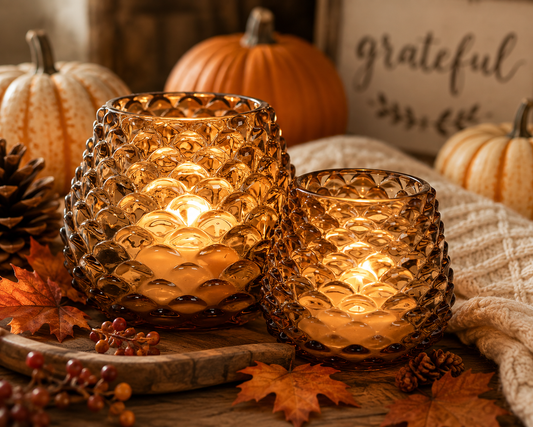 Amber Pinecone Votive