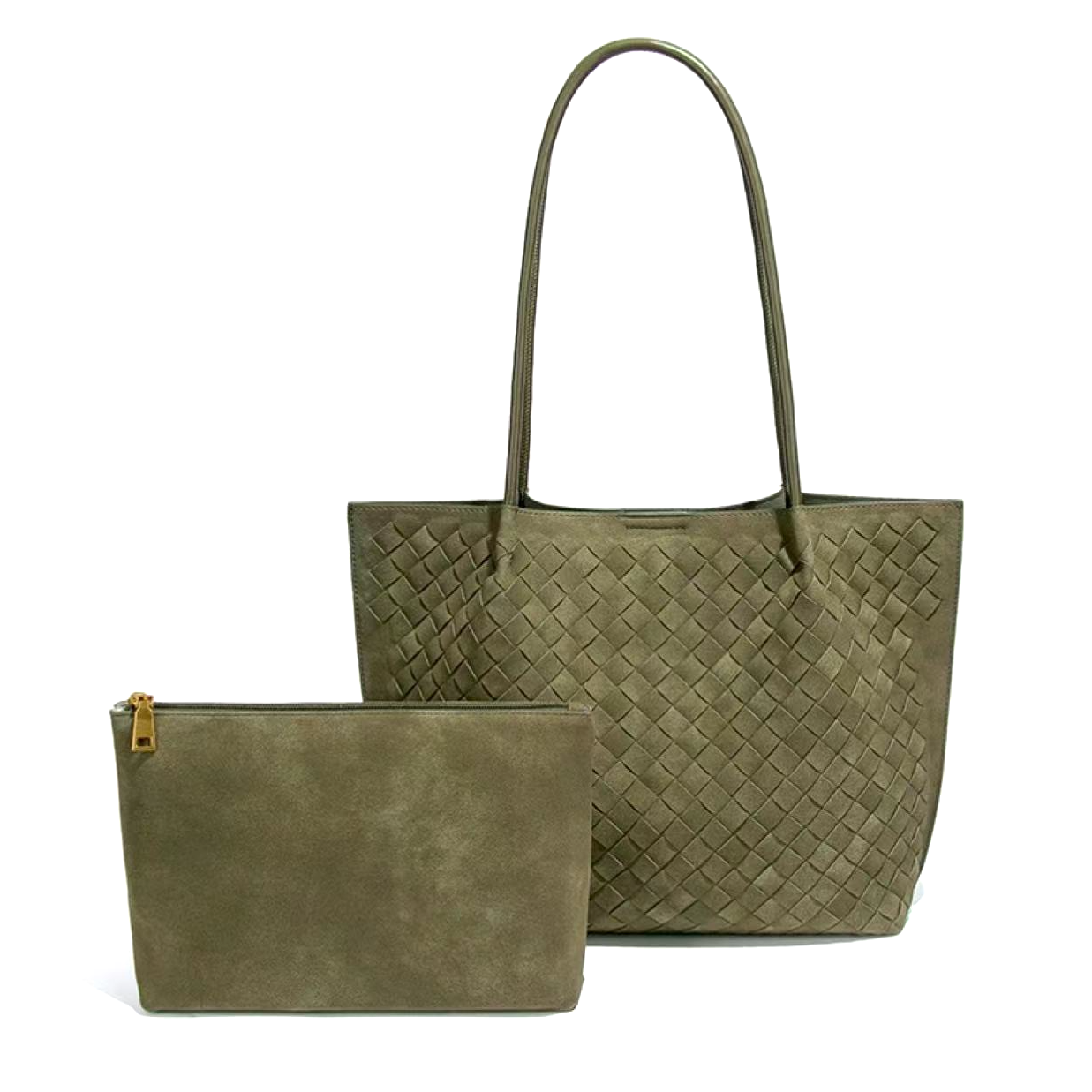 Woven Suede-Like Tote