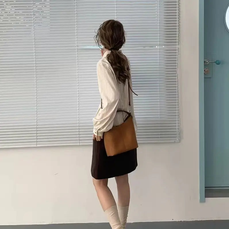 Suede-Like Bucket Tote