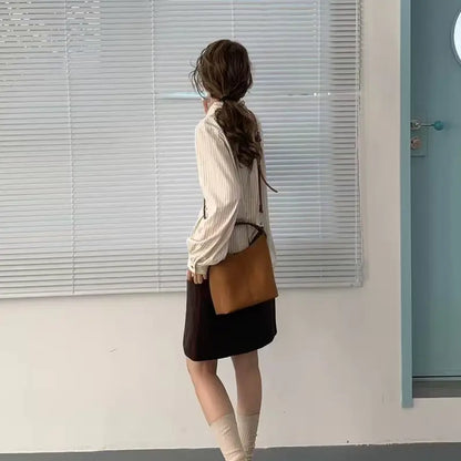 Suede-Like Bucket Tote