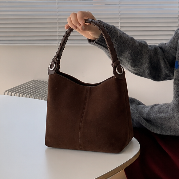 Suede-Like Bucket Tote