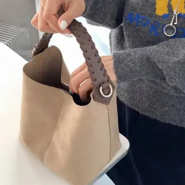 Suede-Like Bucket Tote