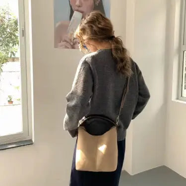 Suede-Like Bucket Tote