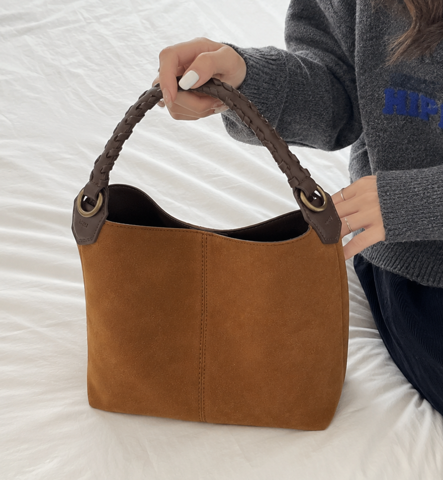Suede-Like Bucket Tote