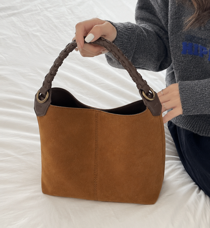 Suede-Like Bucket Tote