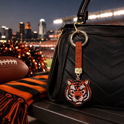 Tiger Gemmed Keychain
