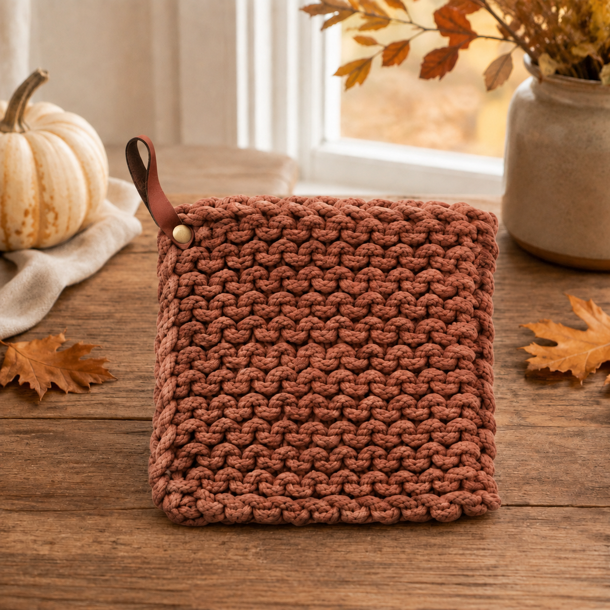 Leather Loop Pot Holder