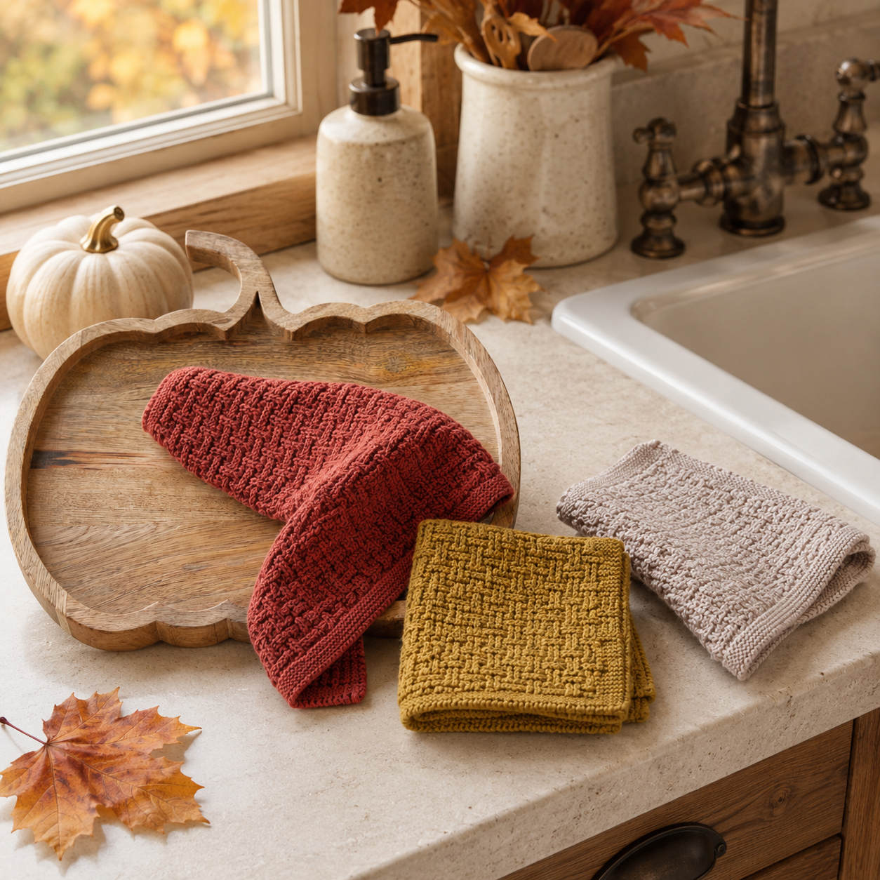 Knit Dish Cloths - 3 piece set