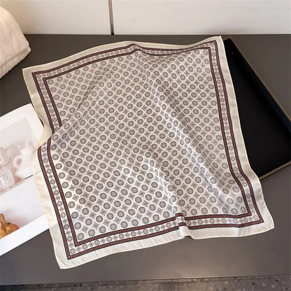 Geometric Print Silk Scarf
