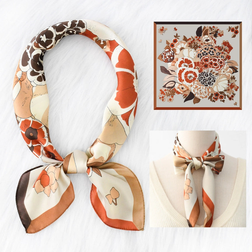 Warm Floral Square Scarf