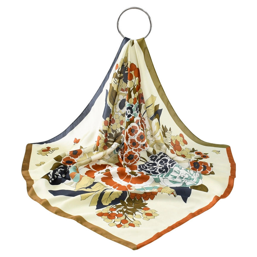 Warm Floral Square Scarf