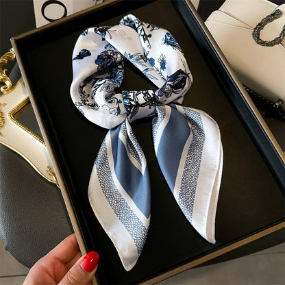 Butterfly Print Satin Scarf