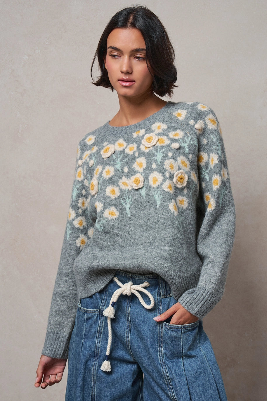 Daisy Embossed Sweater