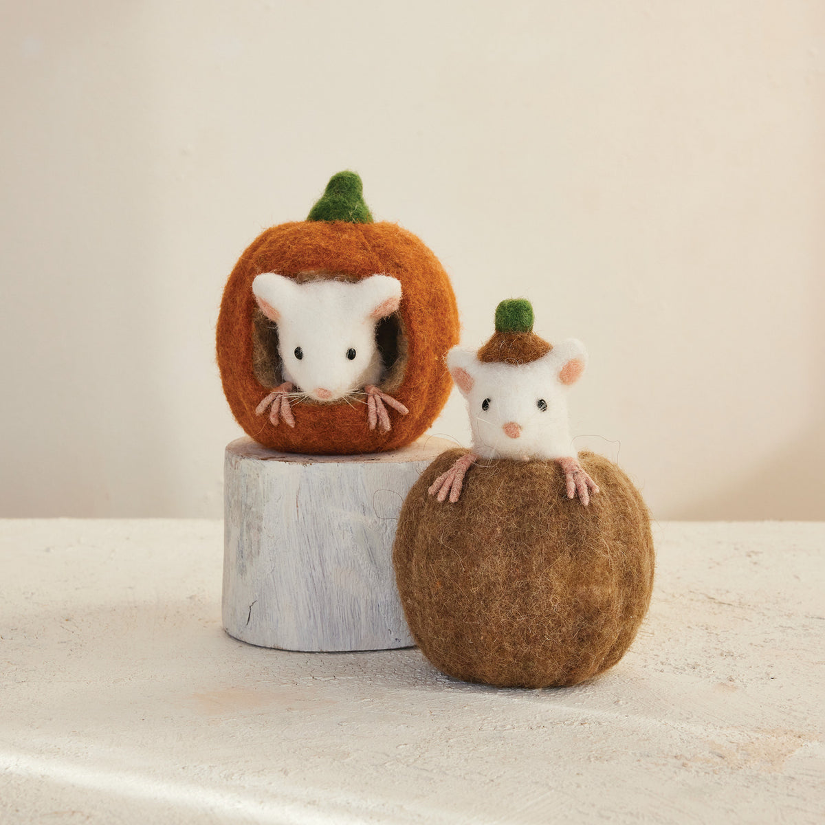 Pumpkin + Mouse - Faux Wool Felt