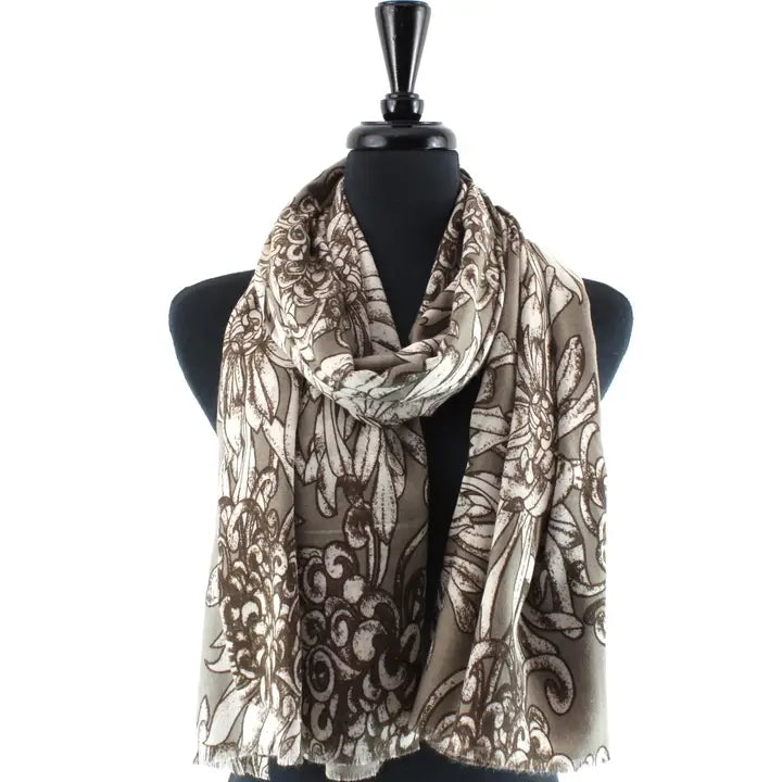 Floral Scroll Scarf