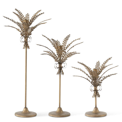 Antique Wheat Taper Candleholders