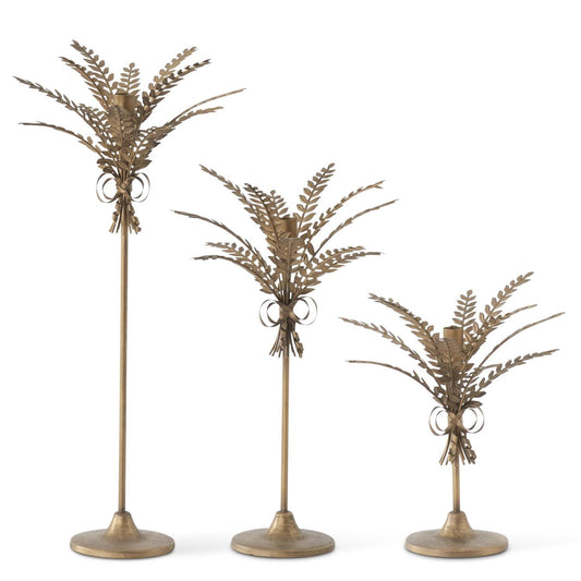 Antique Wheat Taper Candleholders