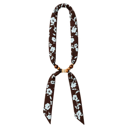 Wood Bead Scarf Necklace