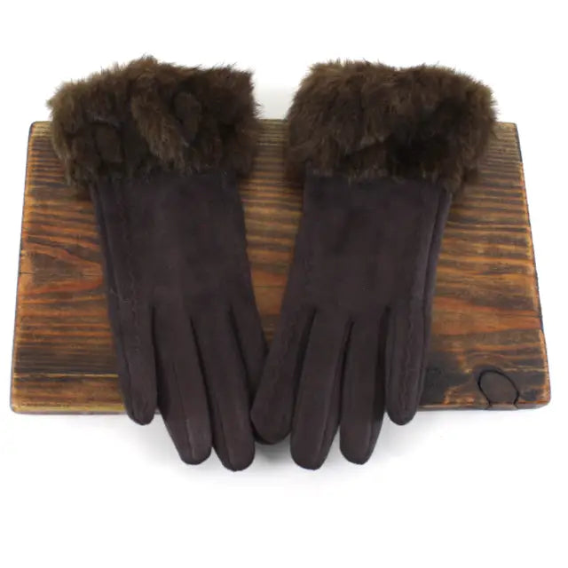 Vegan Fur Cuff Gloves
