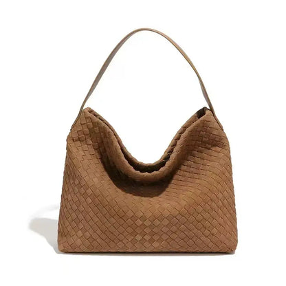 Vegan Microfiber Woven Leather Bag