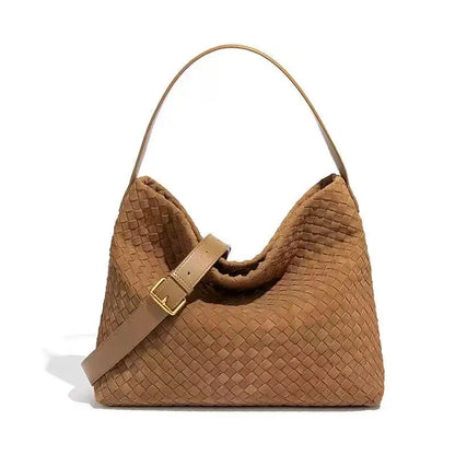 Vegan Microfiber Woven Leather Bag