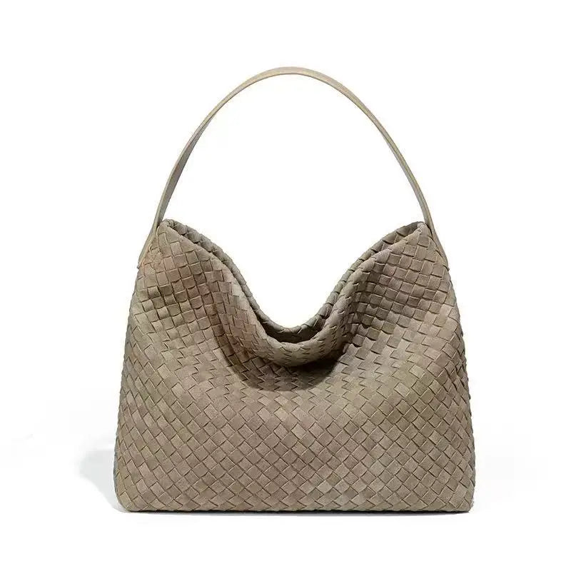 Vegan Microfiber Woven Leather Bag
