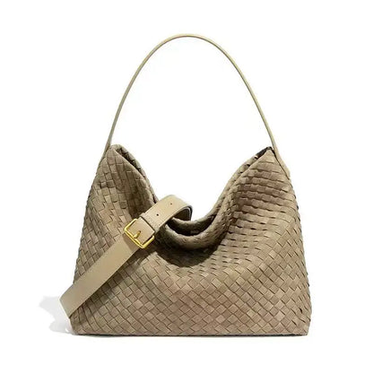 Vegan Microfiber Woven Leather Bag