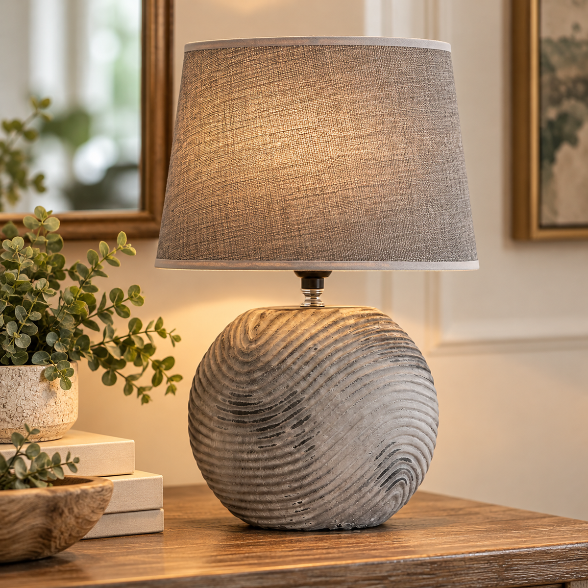 Charcoal Ceramic Table Lamp