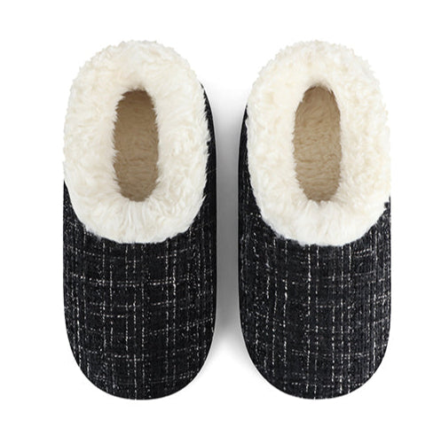 Sparkle Tweed Slippers - Black