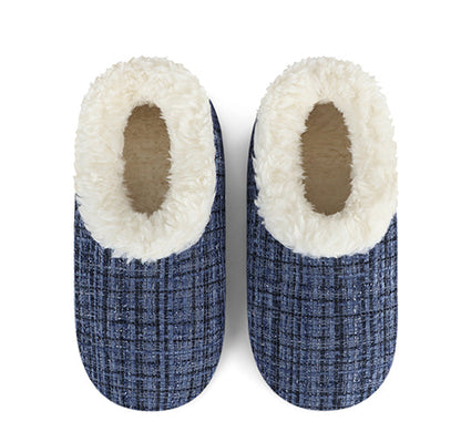Sparkle Tweed Slippers - Blue