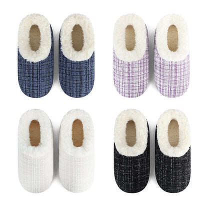 Sparkle Tweed Slippers - Cream
