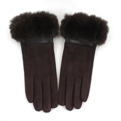 Vegan Suede/Fur Gloves