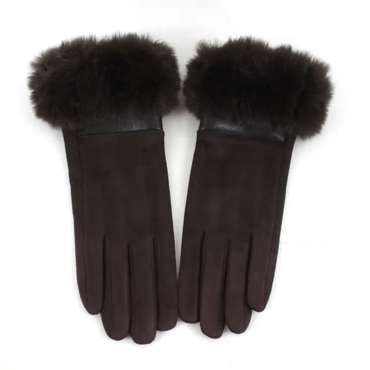Vegan Suede/Fur Gloves