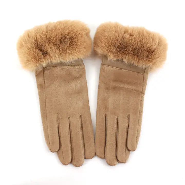 Vegan Suede/Fur Gloves