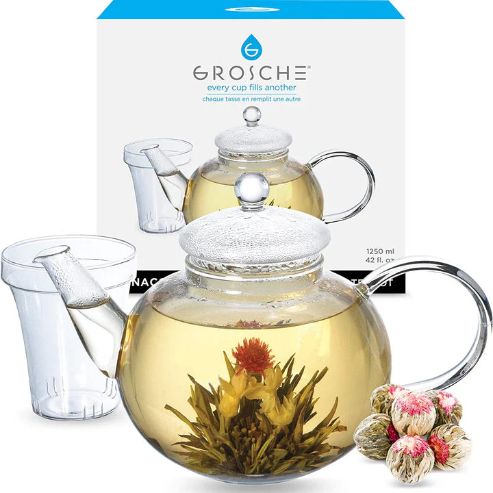 Clear Glass Teapot with Warmer