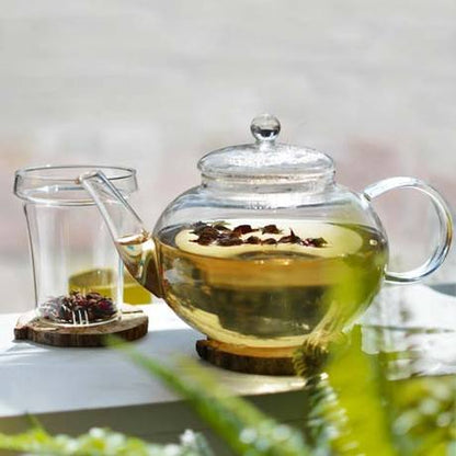 Clear Glass Teapot with Warmer