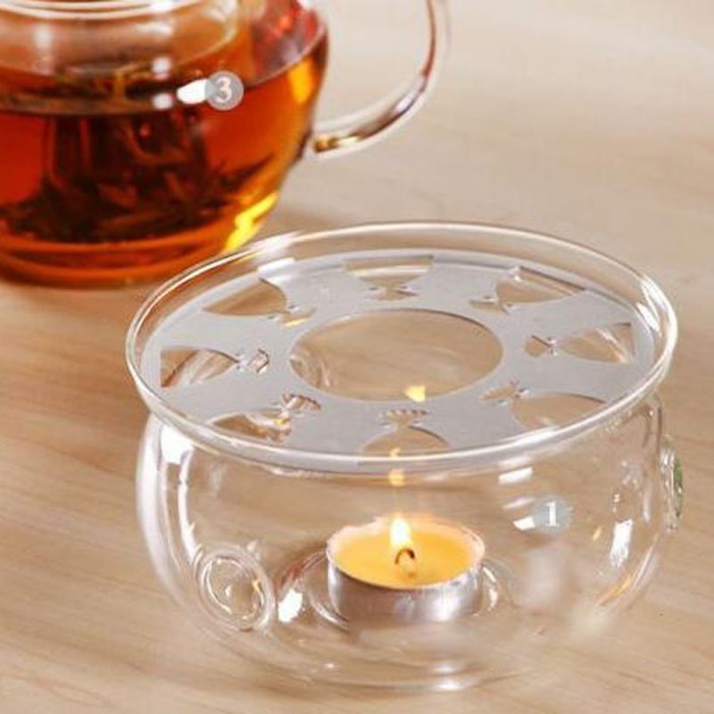 Clear Glass Teapot with Warmer